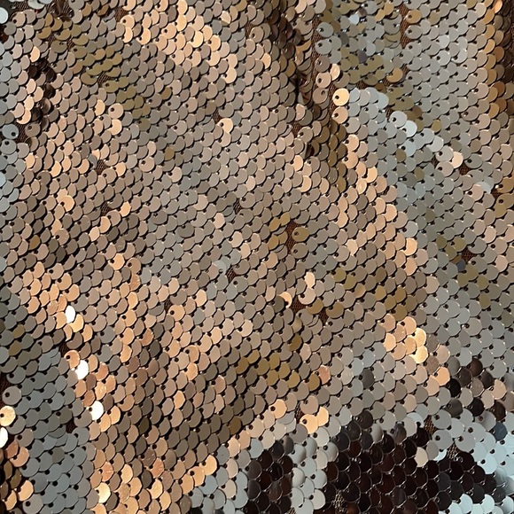 ♻️🆕 New Free People Tribeca Mini Sequins Dress Sz 8 beautiful Rose Gold - Picture 9 of 14